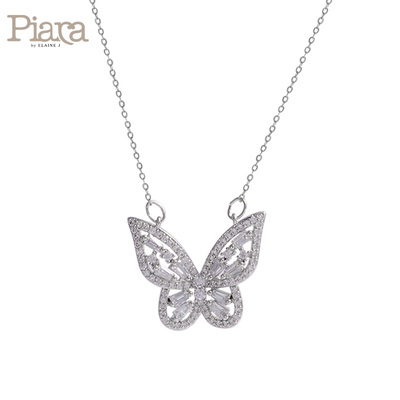 PIARA 天然母贝蝴蝶项链 简约百搭款锁骨链饰品